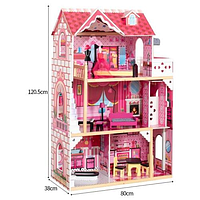 Будиночок для барбі дерев'яний 3 поверхи 120 см MD 1362
