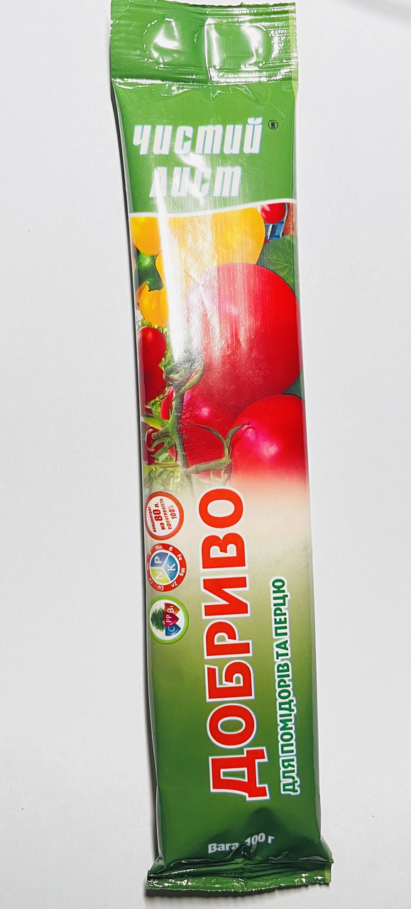 🍅 Добриво Чистий Лист для помідорів та перцю, мінеральне, 100 г, фото 1