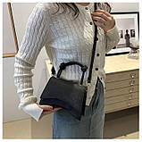 Жіноча сумка 8508 крос-боді чорна, фото 5
