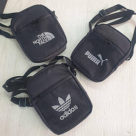 Чоловіча чорна текстильна сумка через плече