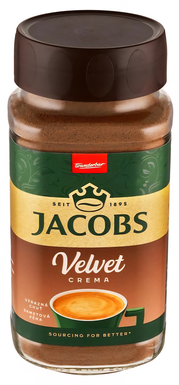 ОРИГІНАЛ! Розчинна кава Jacobs Velvet CREMA 200 г у скляній банці