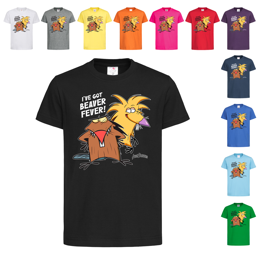 Чорна дитяча футболка Beaver fever (11-24-9), фото 1