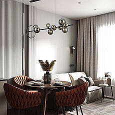 Чорна 120см люстра на 10 ламп "Bubbles" (918-LP267-10 BK+BK), фото 3