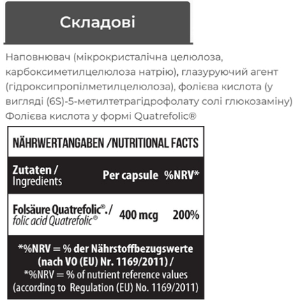 Фолієва кислота MST Folate 400 mg 180 капс, фото 2