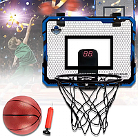 Електронне баскетбольне кільце з щитом на стіну 25 см (м'яч насос в комплекті)