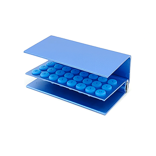 Підставка для борів 24 отвори - алюмінієва з силіконовими вставками, автоклавуєма, JD Синя