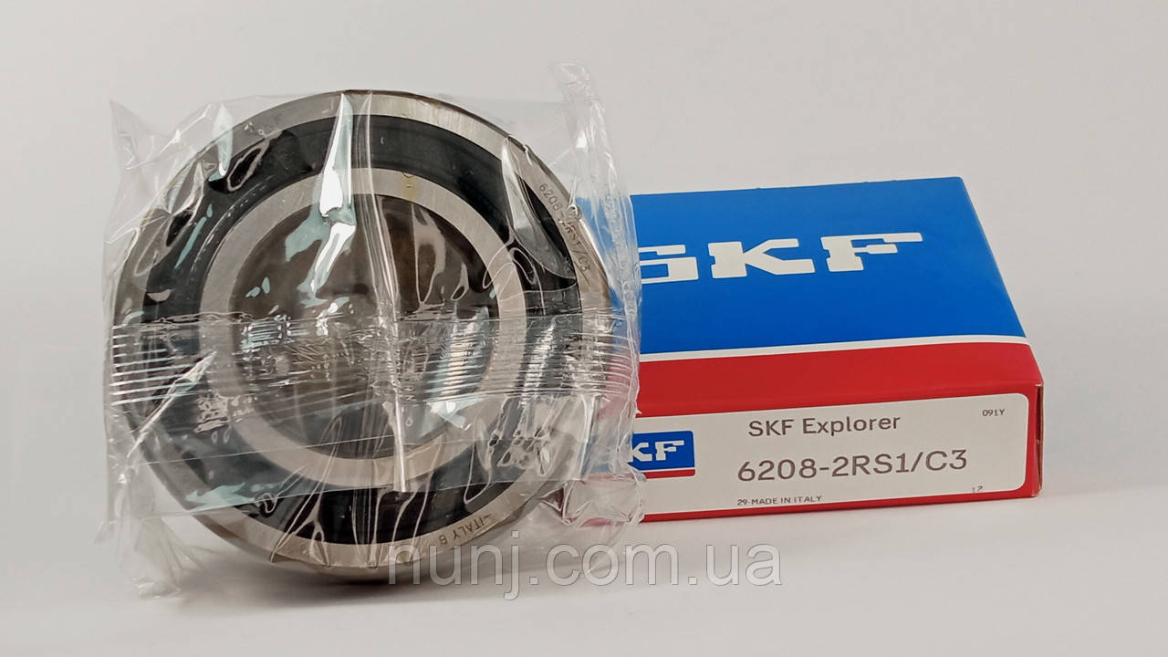 Підшипник 6208-2RS-C3 SKF (70-180208) розміри: 40*80*18 кульковий радіальний закритий, фото 1