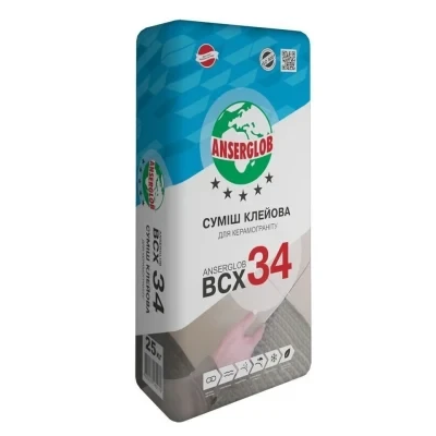 Клей для керамограніту Anserglob BCX-34 (25 кг), фото 1