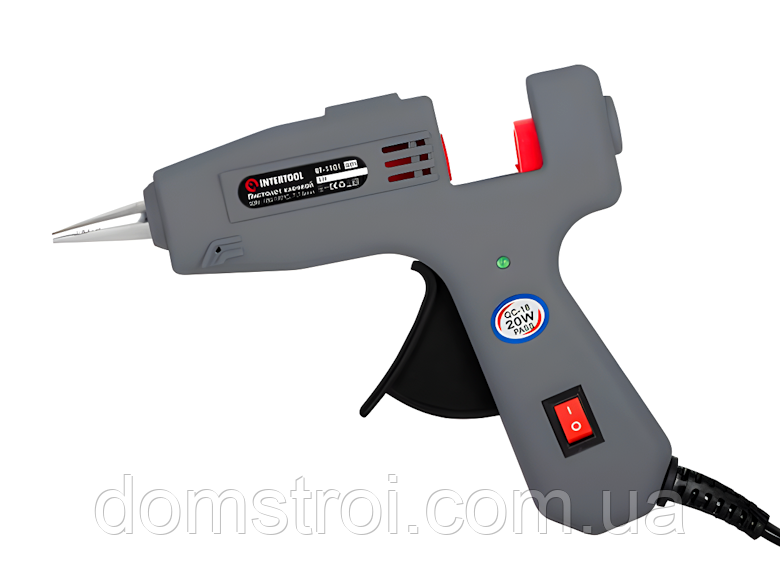 Пістолет клейовий 20(65) Вт  7-7.5 мм INTERTOOL RT-1101