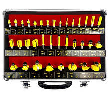 Набір фрез для дерева AL-FA ALRBS35-8 35 штук, Хвостовик 8 мм, твердосплавна напайка, фото 4