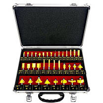 Набір фрез для дерева AL-FA ALRBS35-8 35 штук, Хвостовик 8 мм, твердосплавна напайка, фото 3