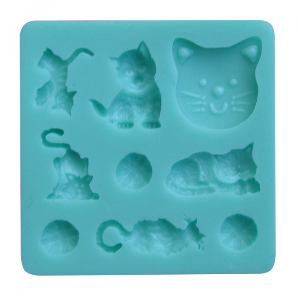 Молд силіконовий Котики 7 х 7 х 0,5 см ( шт ) Ціна дня!