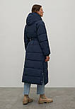 Довгий жіночий пуховик з поясом Finn Flare FWB11006-101 синій 2XL, фото 4