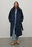 Довгий жіночий пуховик з поясом Finn Flare FWB11006-101 синій 2XL, фото 3
