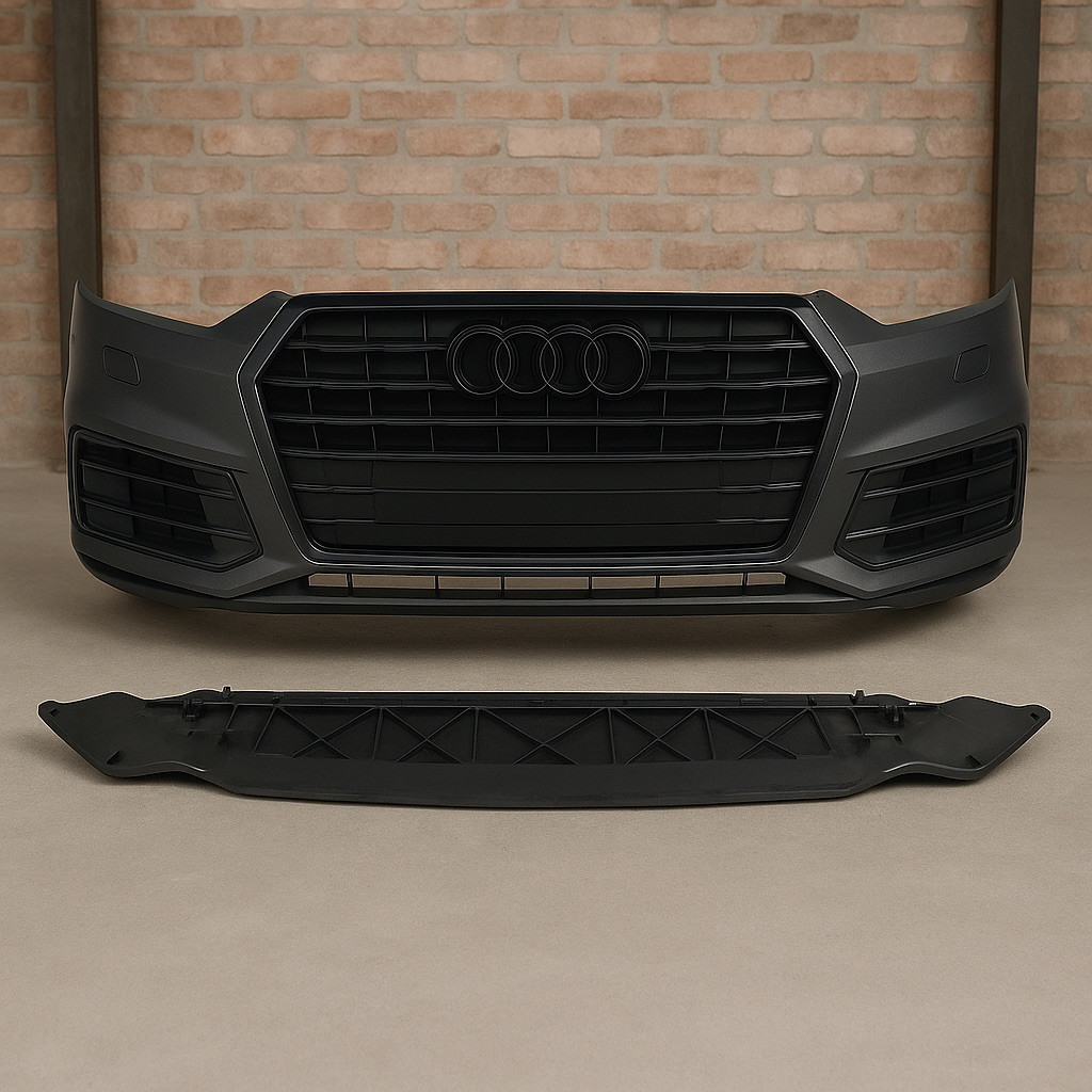 Передній Бампер в Зборі для Audi Q7 4M 2015-2019 Full Black +Захист, фото 1