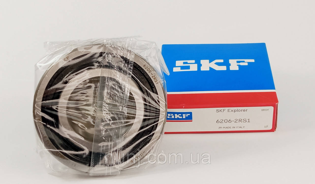 Підшипник 6206-2RS SKF (180206) розміри: 30*62*16 кульковий радіальний закритий, фото 1