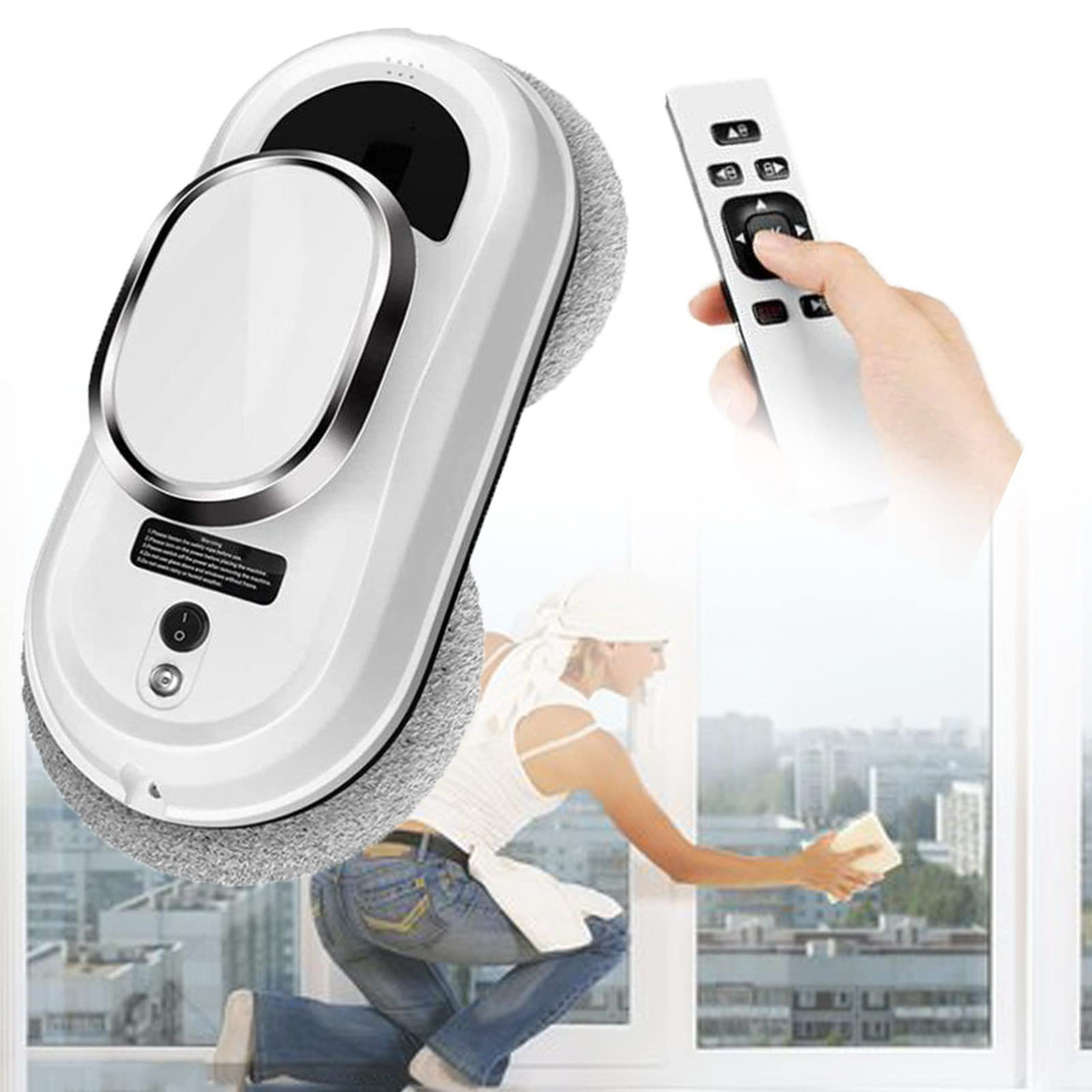 Робот для автоматичного миття вікон з вулиці, пультом та 4 насадками мікрофібри, фото 1