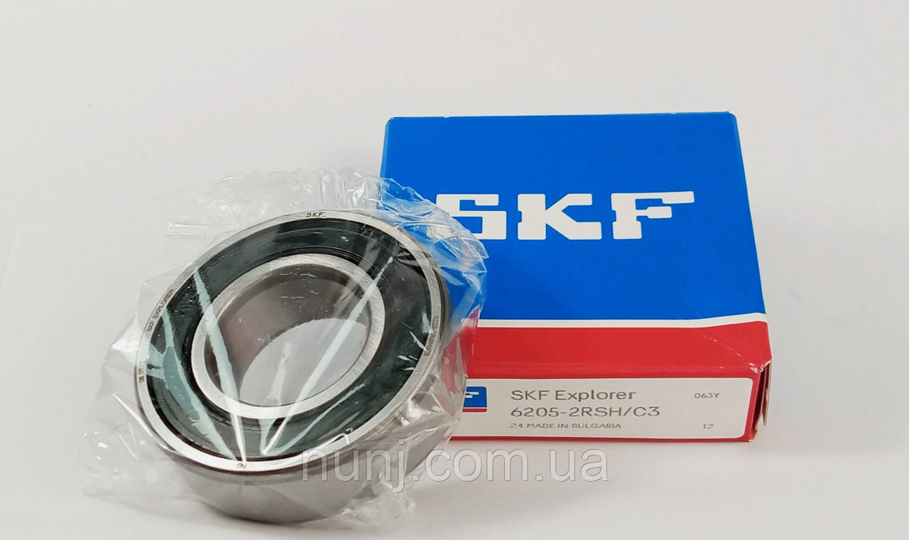 Підшипник 6205-2RS-C3 SKF (70-180205) розміри: 25*52*15 кульковий радіальний закритий, фото 1