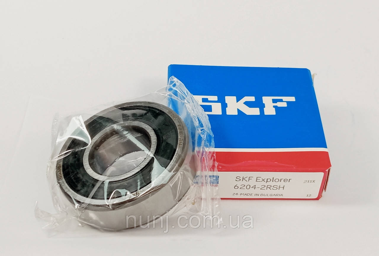 Підшипник 6204-2RS SKF (180204) розміри: 20*47*14 кульковий радіальний закритий, фото 1