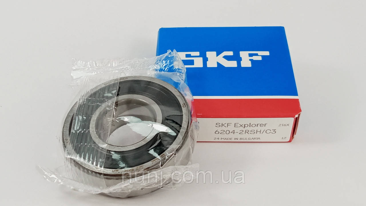 Підшипник 6204-2RS-C3 SKF (70-180204) розміри: 20*47*14 кульковий радіальний закритий, фото 1