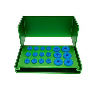 JA-010128-C Підставка комбінована для Скалерних насадок 6 та Борів 12 отворів ЗЕЛЕНА