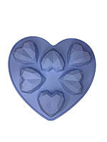 Форма силіконова для випікання Серце в серці 6 шт