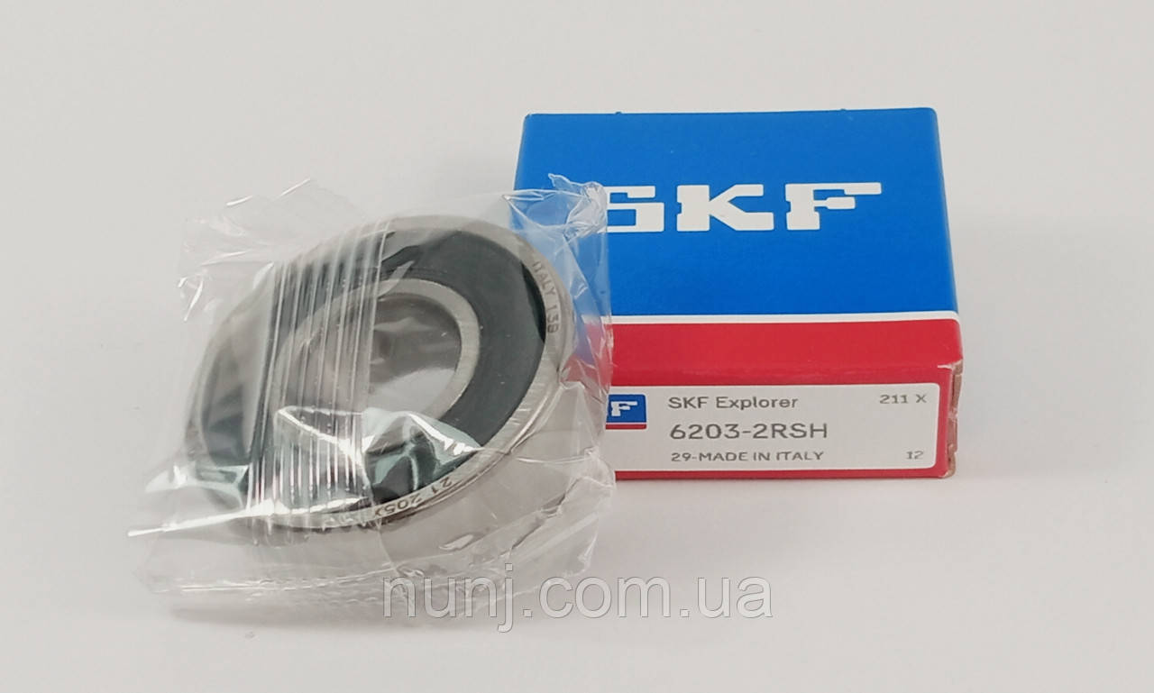 Підшипник 180203 SKF (6203-2RS) розміри: 17*40*12 кульковий радіально упорний закритий, фото 1