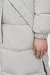 Довгий жіночий пуховик з поясом Finn Flare FWB11007-205 сірий XS, фото 7