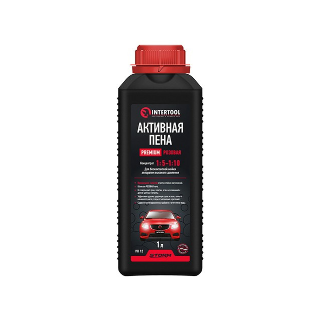 Піна активна PREMIUM 1 л, рожева, концентрат 1:5 - 1:10 STORM INTERTOOL FS-9091 Активна піна riven, фото 1