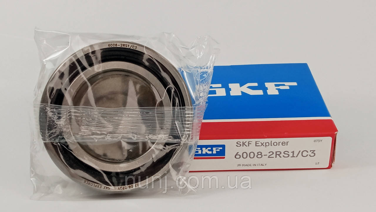 Підшипник 6008-2RS-C3 SKF (70-180108) розміри: 40*68*15 кульковий радіальний закритий, фото 1