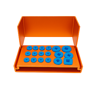 JA-010128-C Підставка комбінована для Скалерних насадок 6 та Борів 12 отворів ОРАНЖЕВА