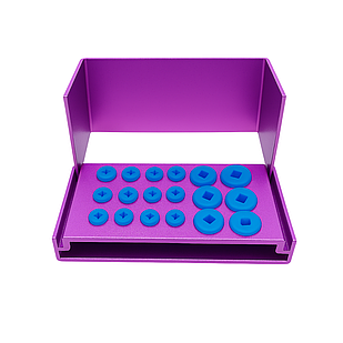 JA-010128-C Підставка комбінована для Скалерних насадок 6 та Борів 12 отворів ПУРПУРНА