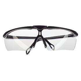 Окуляри захисні прозорі, матеріал лінз - полікарбонат, матеріал завушників - полікарбонат чорного кольору, riven