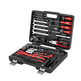 Професійний набір інструментів INTERTOOL ET-6073 з головками 1/2" та 1/4", 72 предмети riven