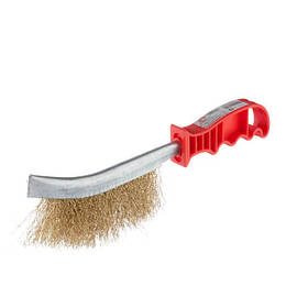 Щітка дротяна універсальна, рифлений дріт, вкритий латунню, пластикова рукоятка INTERTOOL BT-0001 riven