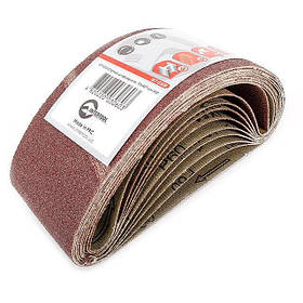 Стрічка шліфувальна 75*457 мм, зерно 60, уп. 10 шт INTERTOOL BT-0306 riven