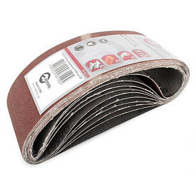 Стрічка шліфувальна 75*457 мм, зерно 120, уп. 10 шт INTERTOOL BT-0312 riven