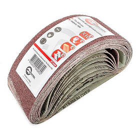 Стрічка шліфувальна 75*533 мм, зерно 60, уп. 10 шт INTERTOOL BT-0406 riven