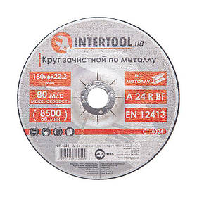 Диск зачистний по металу 180*6*22.2 мм INTERTOOL CT-4024 riven