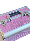 Кейс для майстра манікюру - косметичка-органайзер складний для бьюті майстра, валіза ADH-1403SJ рожева, фото 7