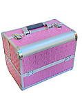 Кейс для майстра манікюру - косметичка-органайзер складний для бьюті майстра, валіза ADH-1403SJ рожева, фото 4
