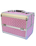 Кейс для майстра манікюру - косметичка-органайзер складний для бьюті майстра, валіза ADH-1403SJ рожева, фото 2