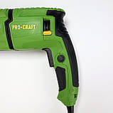 Перфоратор Procraft BH1100DFR (900 Вт, 3.2 Дж, SDS PLUS) у кейсі. Перфоратор Прокрафт BH-1100 DFR, фото 4