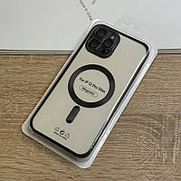 Чохол для iPhone 12 Pro Max з MagSafe, прозорий TPU з чорними бортиками та захистом камери лінзами