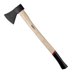 Сокира 1200 г INTERTOOL HT-0259, сокира з дерев'яною ручкою з пекану, сокира з твердістю леза 48-57 HRC riven