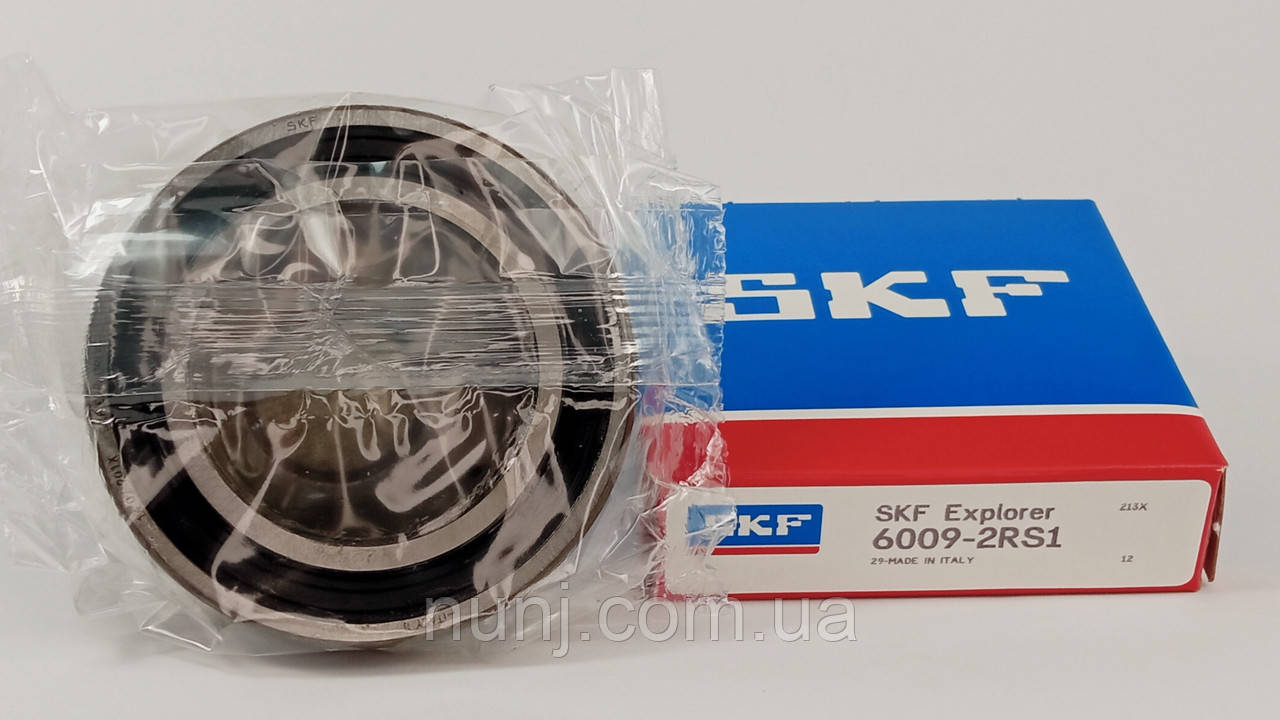 Підшипник 6009-2RS SKF (180109) розміри: 45*75*16 кульковий радіальний закритий, фото 1