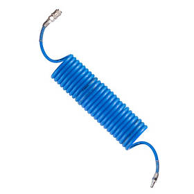 Шланг спіральний поліуретановий 6.5*10 мм, 5м з швидкороз'ємними з'єднаннями INTERTOOL PT-1710 riven