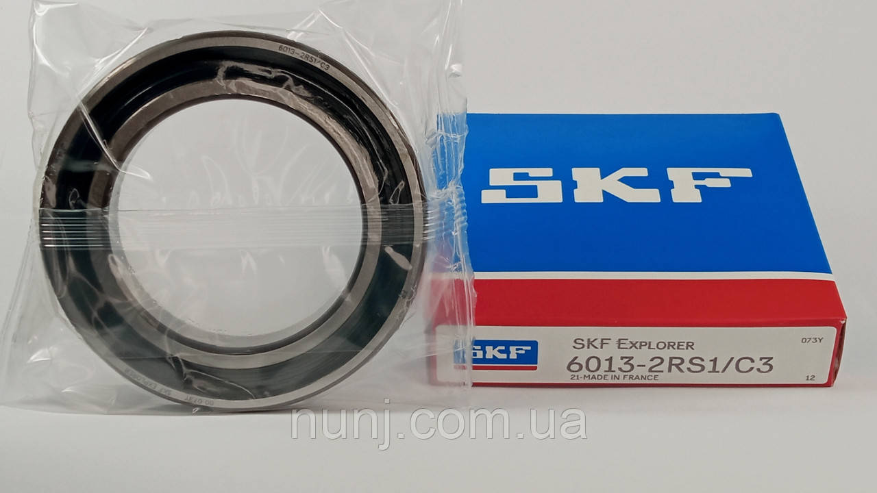 Підшипник 6013-2RS-C3 SKF (70-180113) розміри: 65*100*18 кульковий радіальний закритий, фото 1