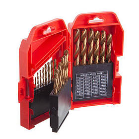 Набір свердел по металу DIN338 HSS, 25 шт Ti INTERTOOL SD-0025 Набори ступінчастих свердел riven