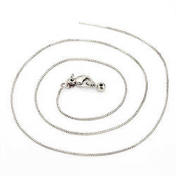 Ланцюжок протяжка на шию мідний 0,9 мм 45 см карабін 10 мм 1 шт. Платина